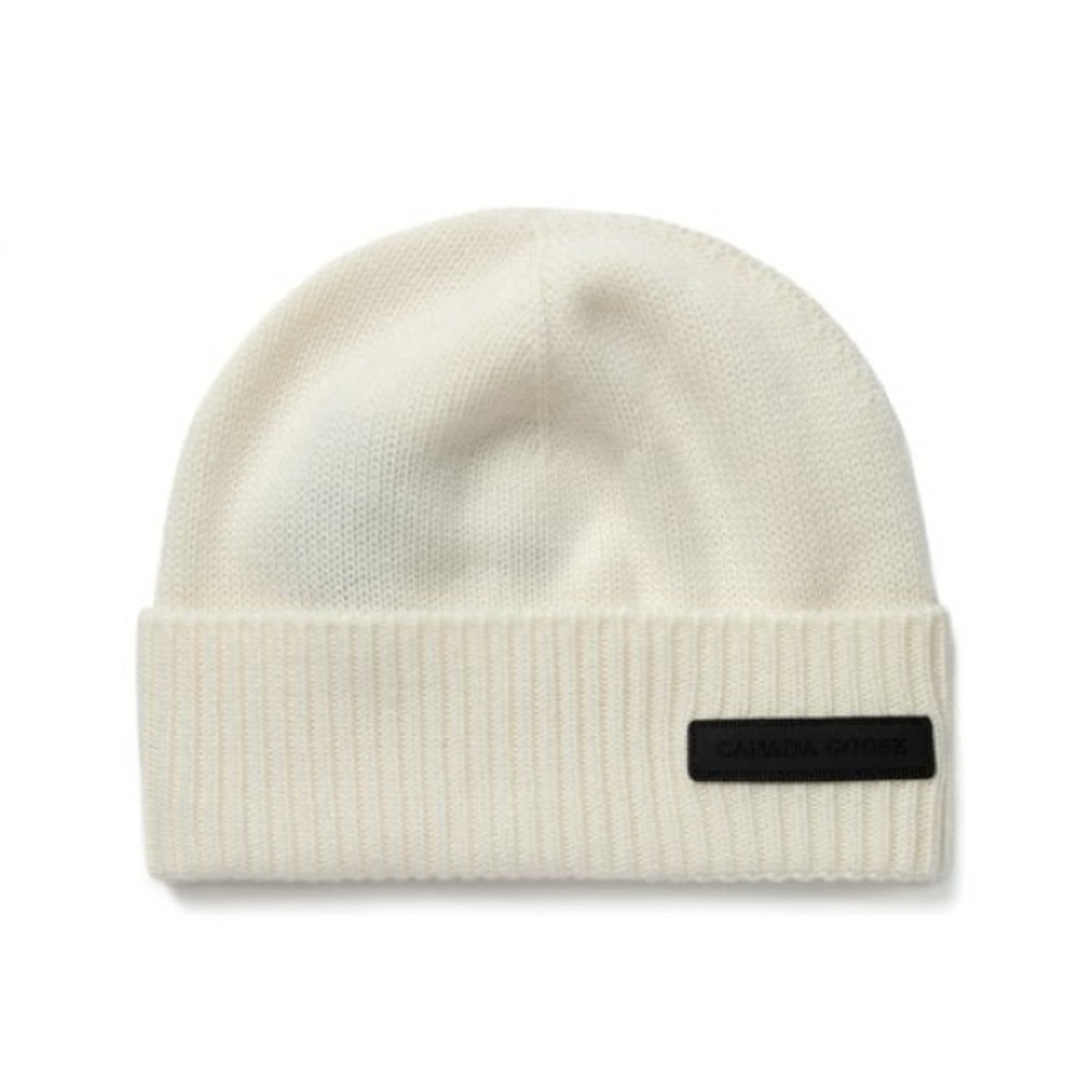 Canada Goose Small Tonal Emblem Toque North Star White NWT 100% Wool Beanie Hat